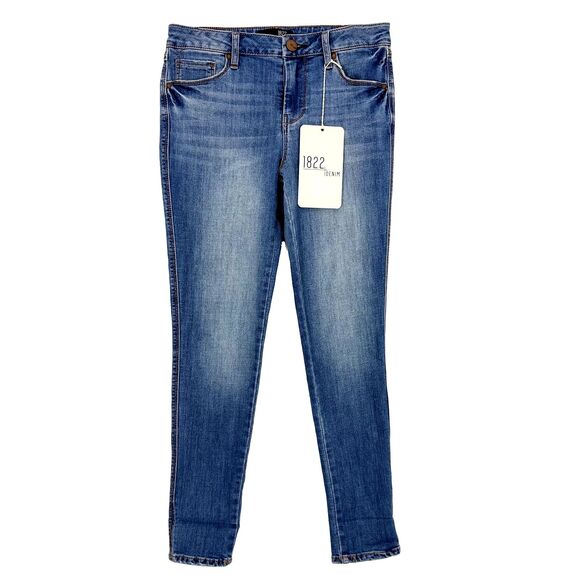 1822 DENIM Stitch Fix Cuffed Ankle Skinny Jeans 4P/27P  Isabelle Blue NWT B33 - Picture 2 of 6